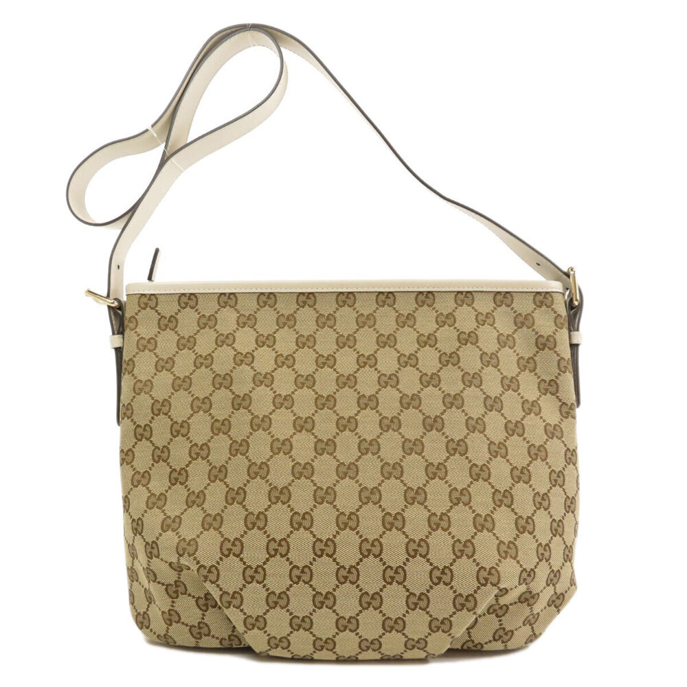 Gucci Canvas monogram white canvas Messenger beige GG Bag leather White Tan